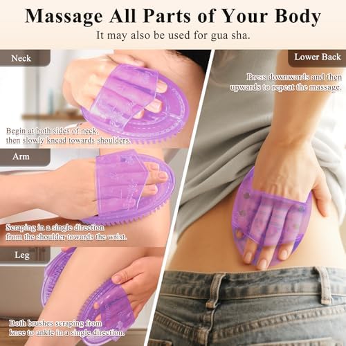 2Pcs Meridian Massage Brush, Upgrade Pro Meridian Brush for Belly - Purple - Image 3