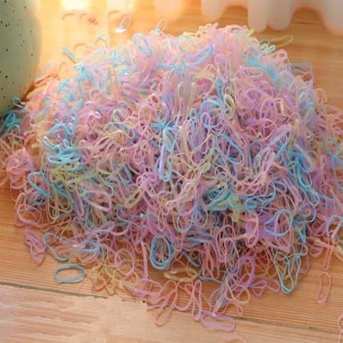 Elastic Hair Rubber Bands 2000PCS Soft Ponytail Elastics Holders Small Hair Ties for Blond Kids Baby Girls Toddler Infants Hair No Crease Damage No Hurt Thin Easy to dismantle Mini Hair Tie Multicolor - Image 4