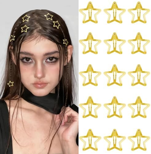 VIBILIA Star Hair Clips Y2K Metal Hair Accessories-15 PCS 1.18"，Gold by VIBILIA