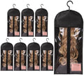 Wig Storage Bags with Hanger-Hair Extension Organizer(8 Pack Black) by Unknown