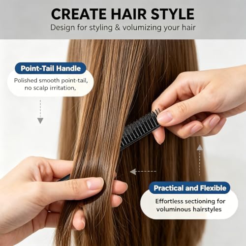 3 Row Comb for Natural Hair, 4PCS Three Row Comb Styling Comb for Curly Hair Natural Hair Detangling, Defining and Separating Curls - Image 6