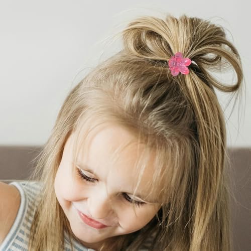 Mini Flower Hair Clip Flower Clips,Colorful Mini Hair Claw,for Women, Girls,Baby, Toddler Bangs Strong Grip Small Tiny Rainbow Hair Clips (50, Glitter) - Image 7