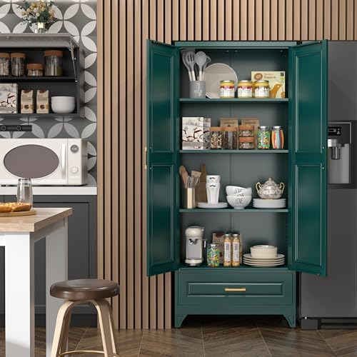SteeLoong 75" Metal Storage Cabinet with Doors and 3 Adjustable Shelves - Image 2
