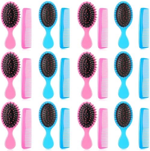 Nuogo 24Pcs Hair Brush Comb Set Mini Wet Detangler for Travel, Fresh Color by Nuogo