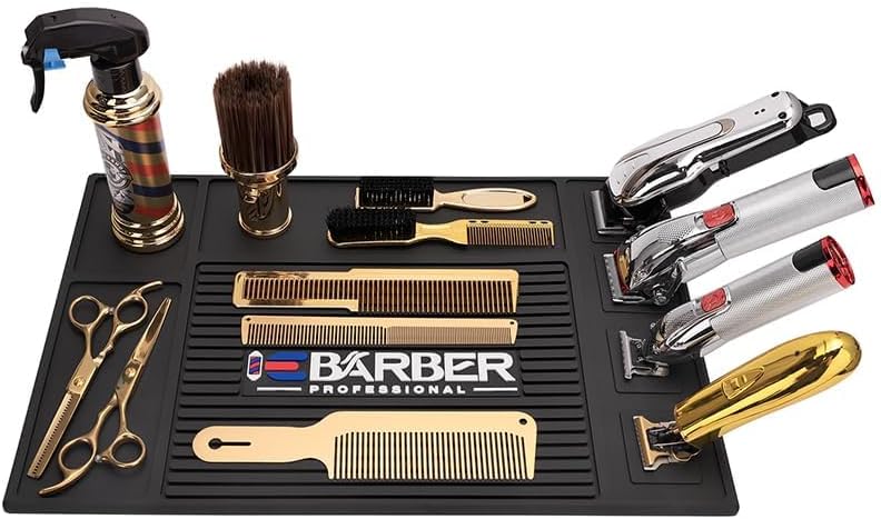 Magnetic Barber Mat for Station Barber Organizer Mat for Clipper Salon Station Tools with 4 Slots for Clippers Salon Barbershop Work Station Pads Anti Slip(4 Slots) - Image 3
