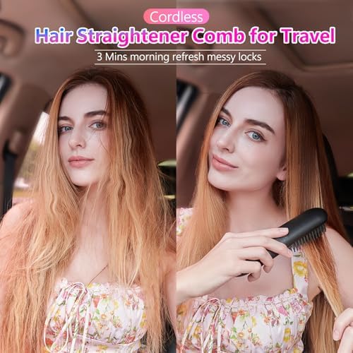 STUDLLY LCD Screen Cordless Hair Straightener & Curler 2 in 1, Black - Image 4
