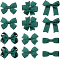 Christmas Dark Green Bows for Girls,12Pcs 3-inch Hand-Made Grosgrain Ribbon Hair Bows Alligator Clips for Teens Toddlers Kids Women Xmas Holiday Party Dress Decoration Accessories by KCHIES-AccessoryCollection
