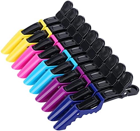 HH&LL Hair Clips for Women Wide Teeth & Double-Hinged Design Alligator Styling Sectioning Clips of Professional Hair Salon Quality - 10 Pack by HHLL