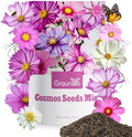 Groundio Cosmos Seeds Wildflower Mix 1 Oz, Over 3,000+, 4 Varieties Flowers Seeds for Planting (Radiance, Purity, Pinkie, Picotee), Open Pollinated Bulk by Groundio