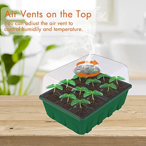 Gardzen 10 Pack Seed Starter Trays with Dome and Green Base 120 Cell - Image 4