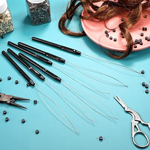 Zonon 10 Pcs Loop Needle Threader Tool for Hair Extension Bead,Black - Image 6