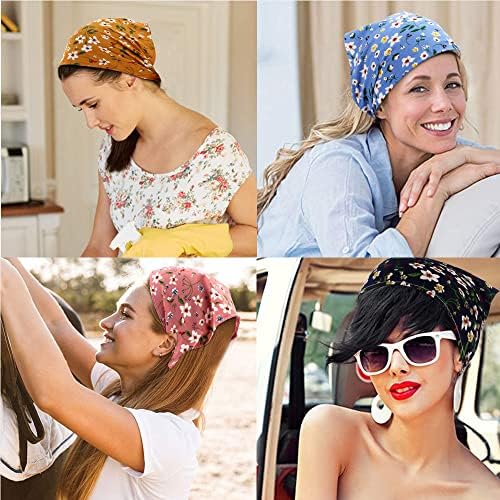 TOBATOBA Floral Hair Scarf Headband 5 Pcs - Chiffon Boho Headbands for Women Elastic Head Bandana Floral Bandana Headbands for Women Girls Hair Accessories - Image 5