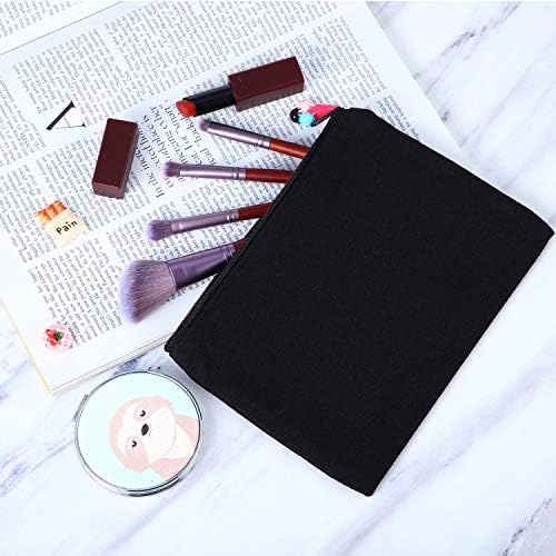 meekoo 16 Pcs Blank Canvas Zipper Pouch Pencil Bag Bulk, L, Beige and Black - Image 5