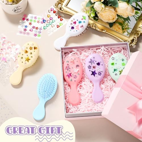 12 Sets Hair Brush Decorating Kit, 5.5" Mini Hair Brush - Image 4