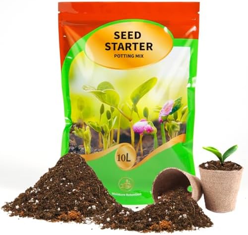 Seed Starting Soil Mix 10qt, Seed Starter Seedling Soil Ready to Use Suitable for Vegetable, Flower, Houseplant and Bonsai by Omitgoter