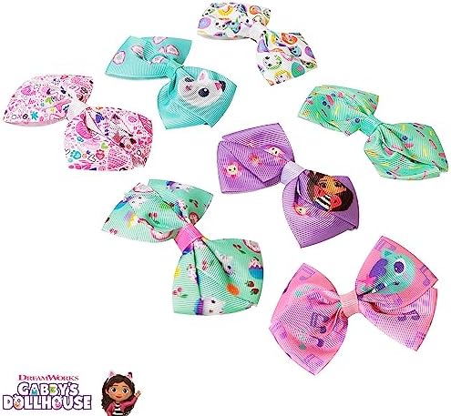Gabby's Dollhouse Hair Bows - Hair Accessories Gift Set - 7 Pcs 4 Inch Bundle for Girls Different Character on each Hair Clip Kids Bow - Alligator Clip - Ages 3 + - Image 2