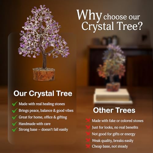 YATSKIA Amethyst Tree of Life Crystal Bonsai, Unique Gifts for Women, Mom & Family, Handmade Gemstone Tree, Boho Room, Shelf & Office Desk Decor, Birthday Gifts - Image 6