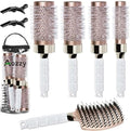 Ceramic Round Brush Set for Blowout&Boar Bristle Detangler Hair Brush by Aozzy