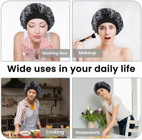 WLLHYF Silk Bonnet for Men, Satin Bonnet Elastic Band Silk Sleep Cap Soft Adjustable Hair Cap Hair Wrap for Women Sleeping - Image 6