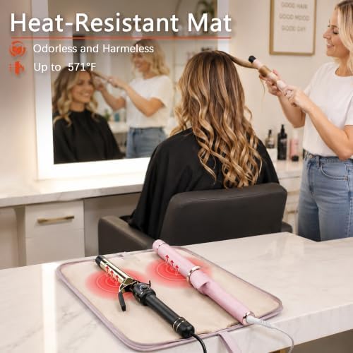 Leudes Hair Tools Travel Bag Case Hot Heat Resistant Mat 2 in 1 Pouch - Image 4