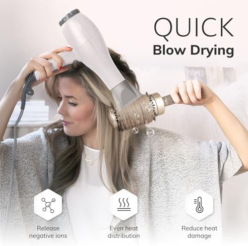 Sndyi Large Round Brush for Blow Out, 2.1 Inch Nano Thermal Ceramic Ionic Round Hair Brush with Boar Bristles, Boost Shine and Volume, Quick Blow Drying and Styling, Best for Long Thick Hair - Image 4