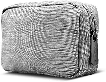 E-Tree Small Makeup Bag, Cosmetic Toiletry Skin Care Make up Little Items Pouch for Purse, Zipper Mini Tech Charger Cable Electronic Organizer Case, Travel Accessories for Women Men Teen, Grey - Image 6