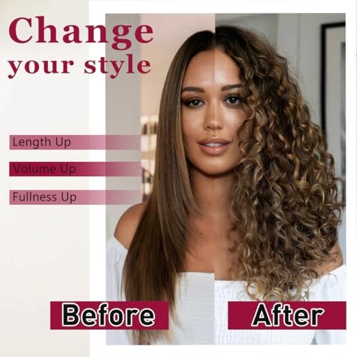 Vigorous Curly Clip In Hair Extensions,4PCS 20 inch Thick Curly Hair Extensions Lace Weft Clip Ins Invisible Natural Synthetic Hairpieces for Women,Light Brown(Z1) - Image 4