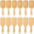 12 Pcs Bamboo Hair Brush Bulk Natural Wooden Paddle Brush Round-tipped Bamboo Bristles Detangling Brushes, Lightweight Massage Anti Static for Women Men and Children for Hair Growth (9.84'' × 3.4'') by Unknown
