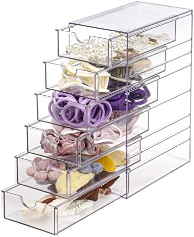 FABROK Clear Hair Accessory Organizer Box with 6 Drawers by FABROK