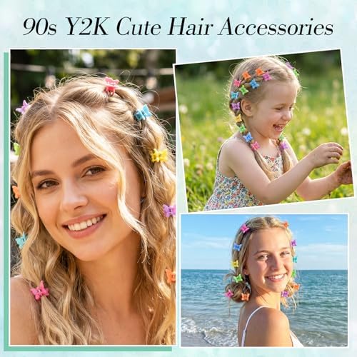 SUMAJU 80Pcs 0.6In Mini Butterfly Hair Claw Clips for Women Girls Barrettes - Image 5
