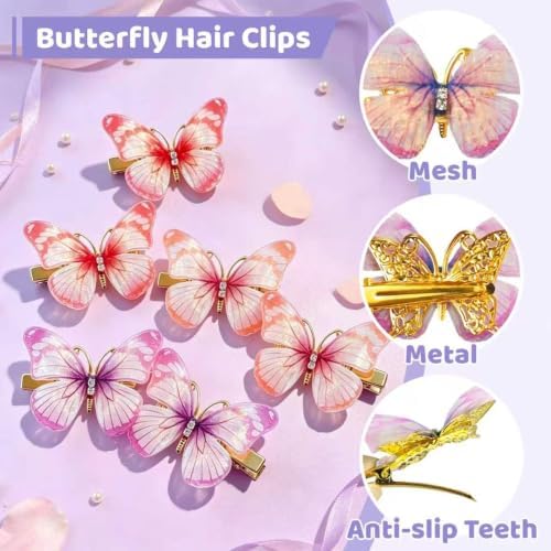 Girls Hair Accessories Set 77Pcs All In One Purple Mixed Hair Tie Clip Kit - Image 5