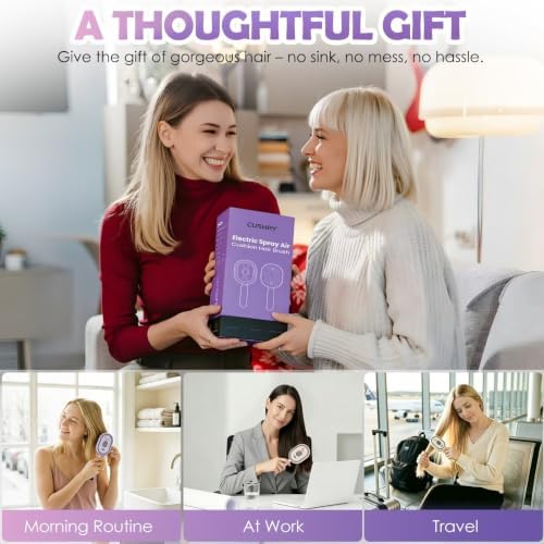 Electric Spray Air Cushion Massage Comb, 2026 Upgrade Electric Steam Hair Brush with Misting Detangling for Dry Frizzy Hair, Self-Cleaning Gloss Enhancing Care Brush for Women (Beige) - Image 7