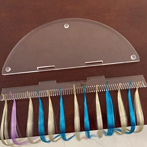 mollensiuer 1 Piece Acrylic Desktop Hair Extension Strands Holder Braiding Hair Rack Display Lightweight Wigs Organizer Rack (Transparent) - Image 5