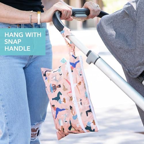 Bumkins Waterproof Wet Dry Clutch Bag for Baby, Travel, Swim Suit, Cloth Diapers, Pump Parts, Pool, Gym Clothes, Toiletry, Hook to Stroller, Pack for Daycare, Zip Bag, Packing Pouch, Yoga Pals - Image 4