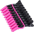 HH&LL Hair Clips for Women - Wide Teeth & Double-Hinged Design Alligator Styling Sectioning Clips of Professional Hair Salon Quality 10Pack (Rose Red) by HHLL
