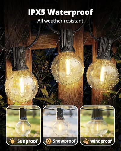 VIPAR Outdoor String Lights,60FT 32 G40 Patio Lights Waterproof for Outside - Image 6