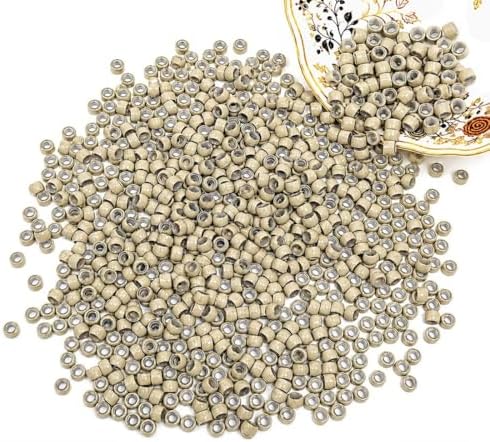 200pcs 3mm Nano Ring Beads for Hair Extensions – Ultra Small Silicone Lined Micro Link Beads for Very Thin Hair, Kids – Invisible Fit, Easy to Hide, Reusable (Blonde) by Uotodoo