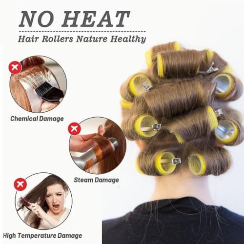 Jumbo Hair Curlers Rollers with Clips,36 Pieces with 4 Sizes - Image 3