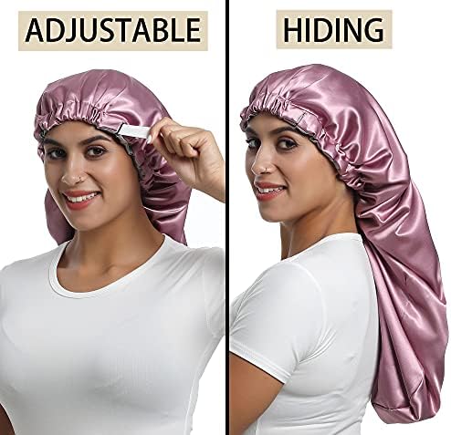 Satin Bonnet Silk Sleep Cap,Hair Bonnet for Braids Curly Hair - Image 4