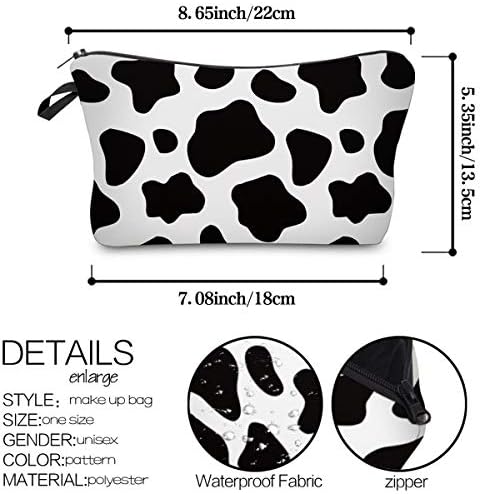 Deanfun Cosmetic Bag for Women Trendy Makeup Bags Organizer Travel Waterproof Toiletries Bag Accessories Cow Point Gifts (52558) - Image 6