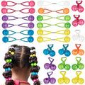 24pc Marble Finish Twin Bead Ponytail Ball Hair Elastics-Girls & Toddlers by Expressions