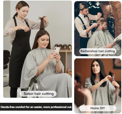 Professional Barber & Salon Cape with Sleeves | Large Hair & Water Repellent Cutting Cape with Adjustable Snaps - Image 5
