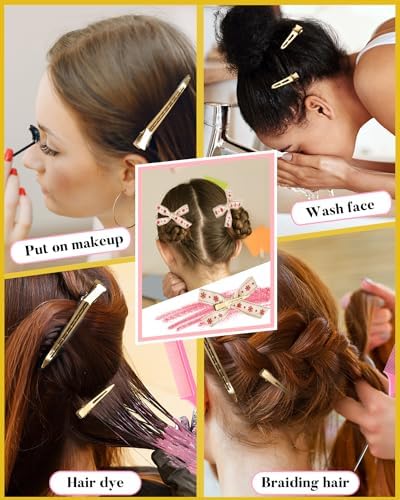 MORGLES 70PCS Metal Hair Roller Clips Golden with Rat Tail Combs for Women - Image 3