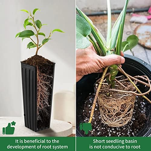 20 Pcs Plastic Deep Nursery Pots,9.8" Tall Tree Pots, - Image 5
