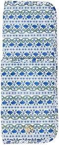 Mary Square Hot Tools Cover - Blue and Green Mosaic Print Heat Resistant Travel Case for Curling Irons and Flat Irons - 4.75 x 12.5 Padded Hair Tool Organizer with Front Cord Pocket by MarySquare