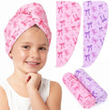 FIOBEE Microfiber Hair Towel Wrap for Kid Girls Rapid Drying Hair Turbans by FIOBEE