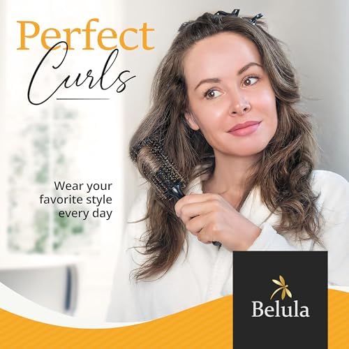 Belula Boar Bristle Round Brush for Blow Drying, Medium 1.2-Inch Barrel - Image 3