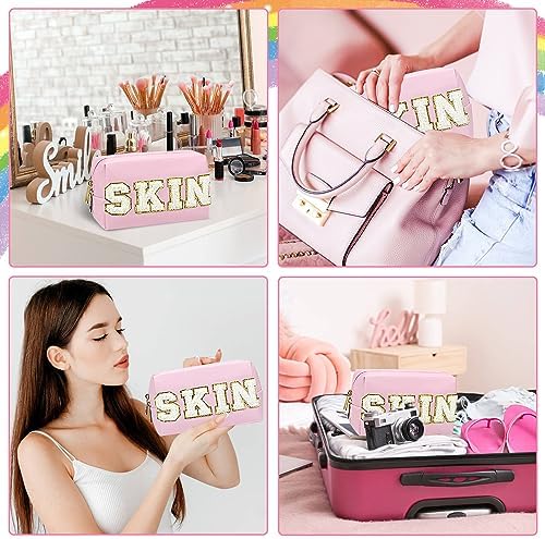 Skincare Bag, Preppy Stuff Travel Toiletry Makeup Bag for Girl Women - Image 6