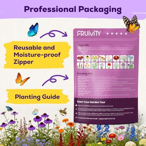 200,000+ Wildflower Seeds Bulk (4oz) – 16 Varieties Perennial & Annual Mix, Attract Bees, Butterflies & Hummingbirds, High Germination for Outdoor Pollinator Garden, Unique Gift for Mother, Women, Mom - Image 5