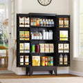 GAIOUS Metal Kitchen Pantry Cabinet, Food Storage Cabinets Black Cupboard by GAIOUS